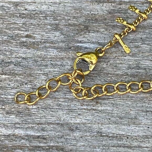 New NWOT Slide Jewelry Matching Gold Boho Fringe Necklace & Bracelet. - Picture 4 of 8